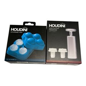Blue Ice Sphere Tray and Wine Vacuum Preserver Set By Houdini Brand New